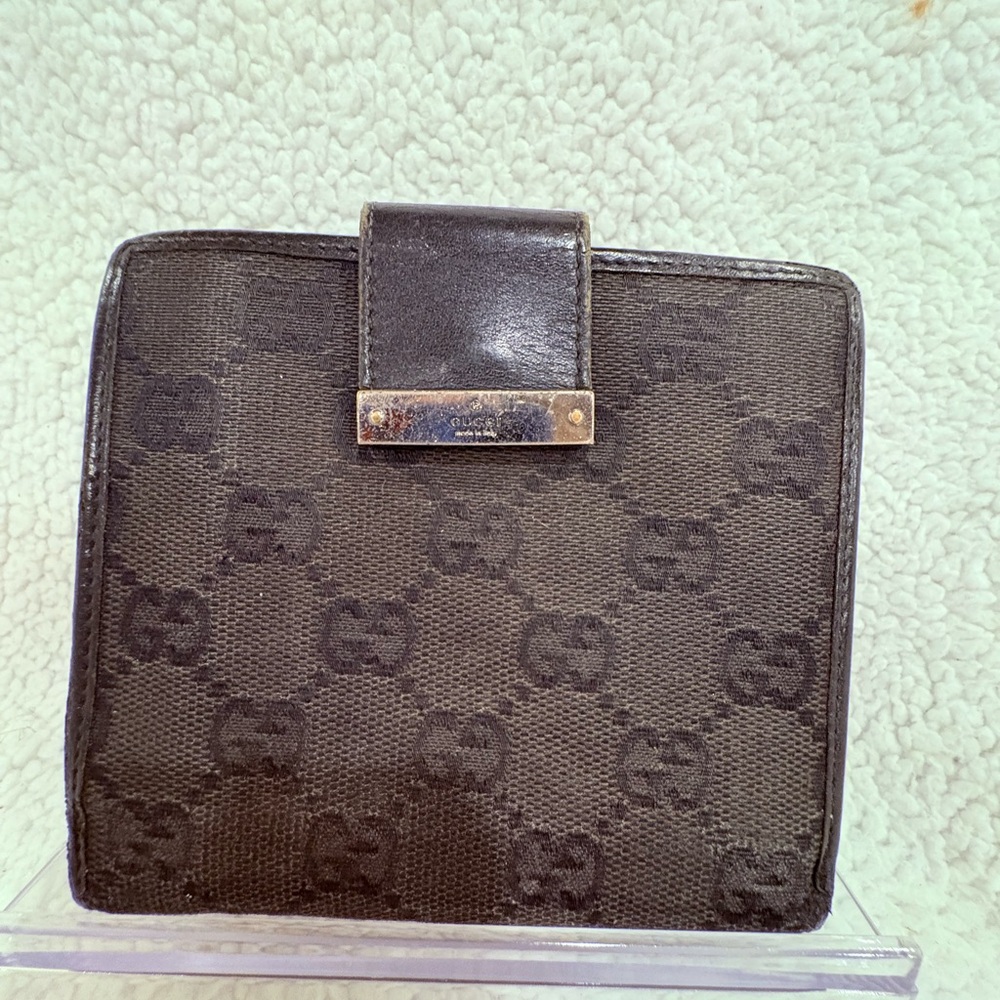 Gucci Monogram GG Canvas And Leather Wallet
